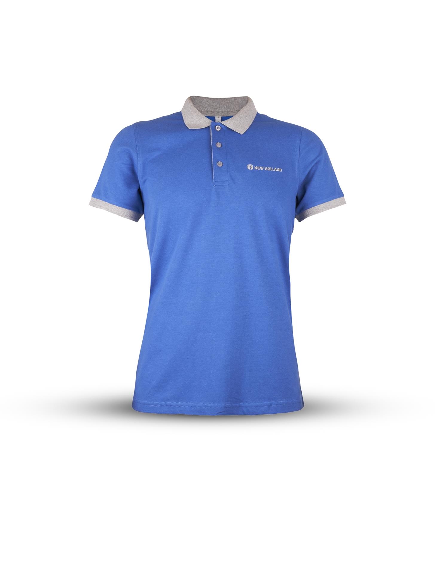 Polo-Shirt, blau/grau, (Herren)
