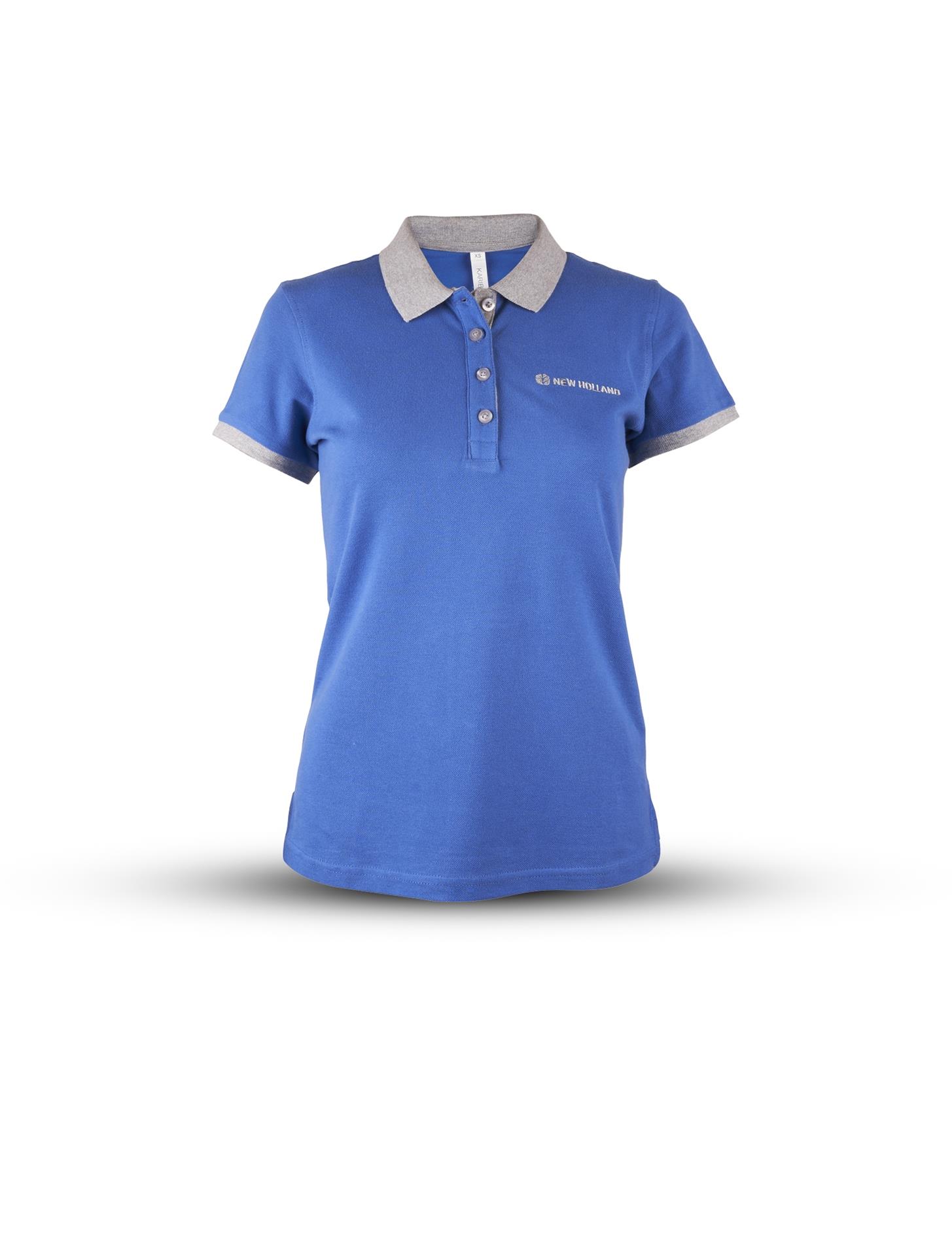 Polo-Shirt, blau/grau (Damen)