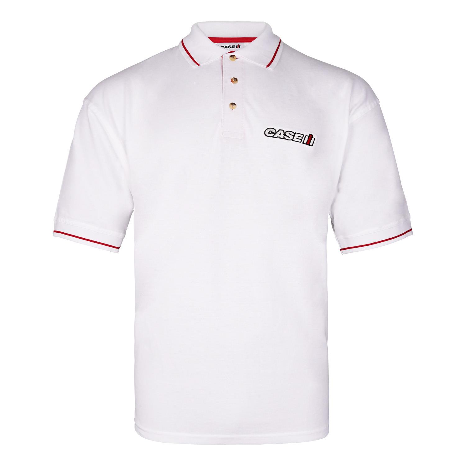 Polo "Kontrast", weiß/rot, (Herren)