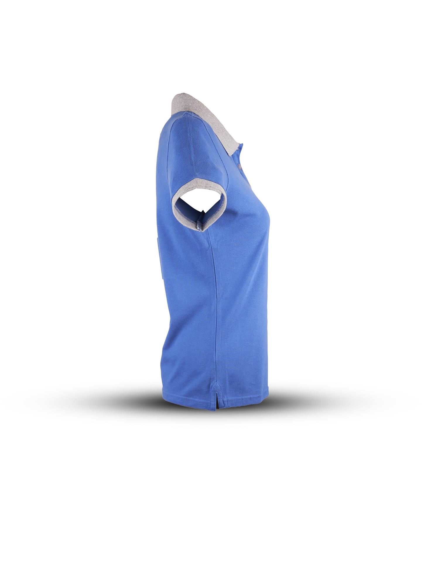 Polo-Shirt, blau/grau (Damen)