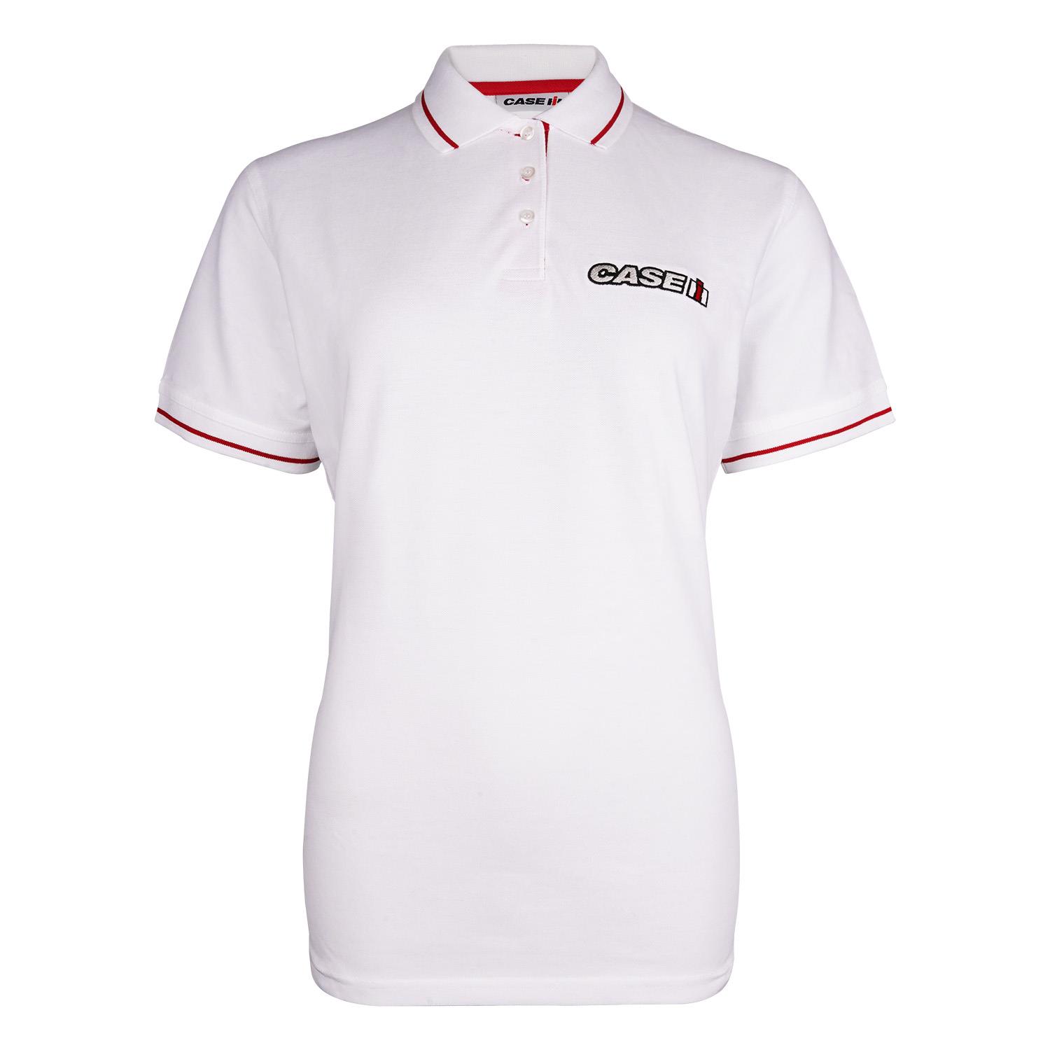 Polo-Shirt "Kontrast", weiß/rot, (Damen)