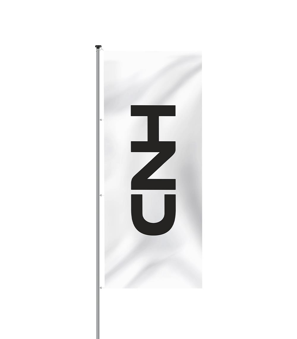 Fahne, weiß (Hochformat)