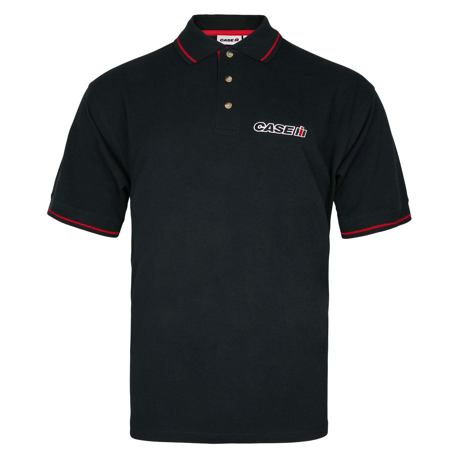 Polo "Kontrast", schwarz/rot, (Herren)