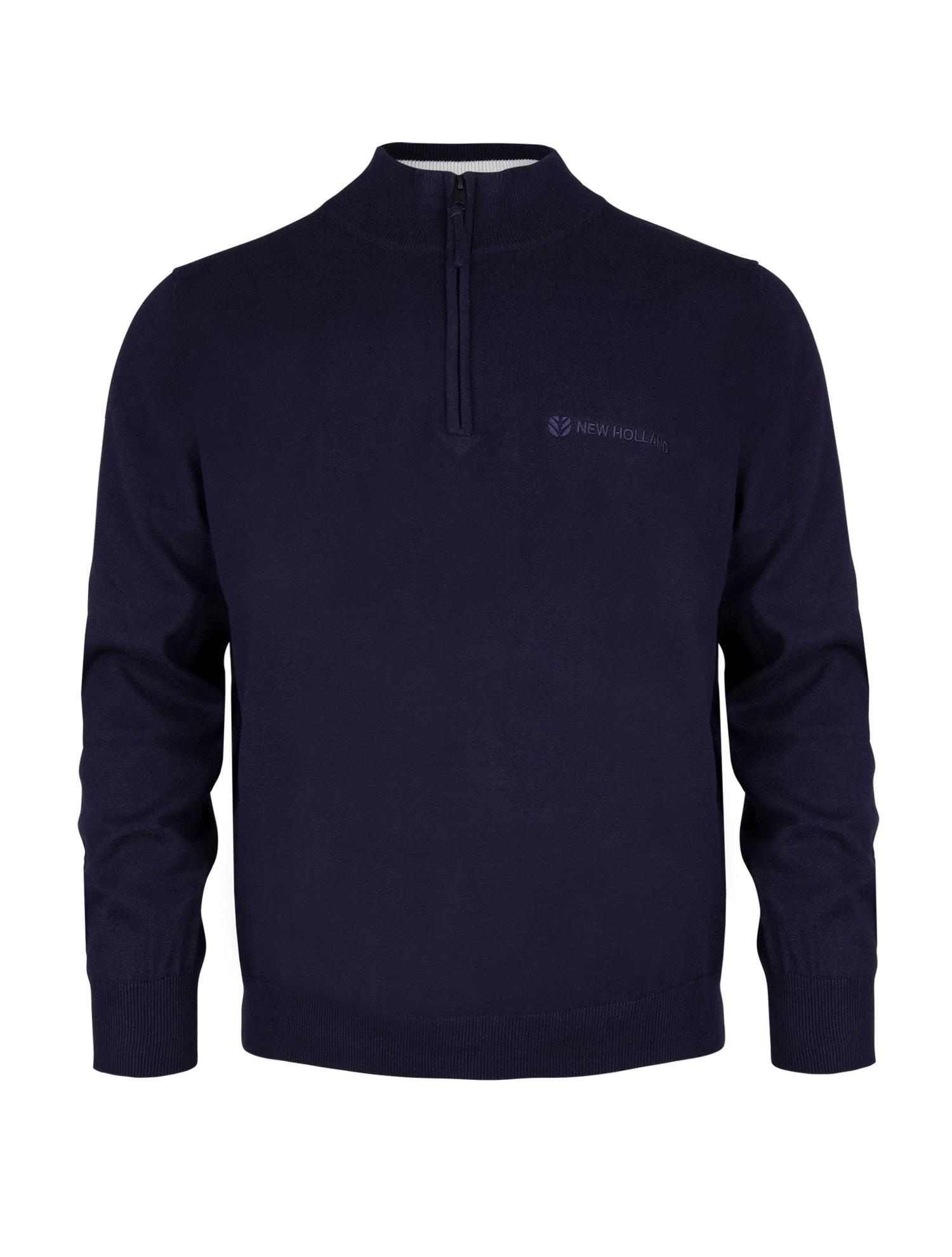Longsleeve "Half Zip", navy, (Herren).